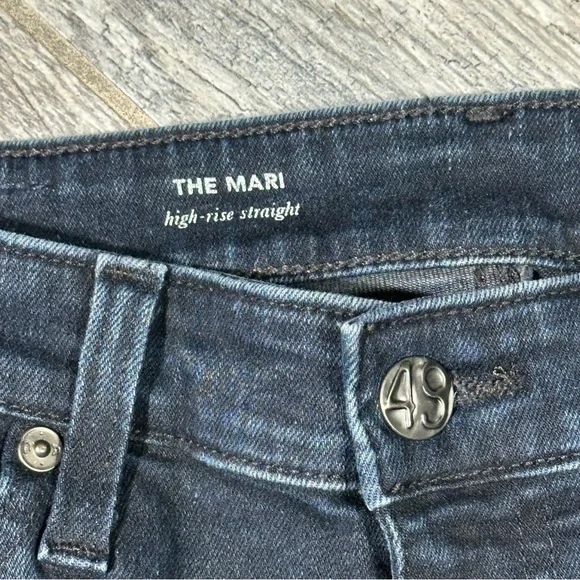 AG ADRIANO GOLDSCHMIED THE MARI Dark Wash High Rise Straight Leg Jeans 27 - Picture 5 of 15